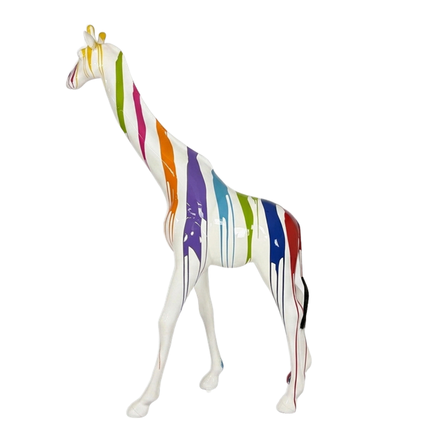 Giraffen-Skulptur im Finish White Trash